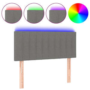 vidaXL LED-voodipeats, tumehall, 100x5x78/88 cm, kangas