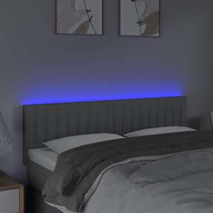 Čelo postele s LED světle šedé 144 x 5 x 78/88 cm textil - obrázek 3