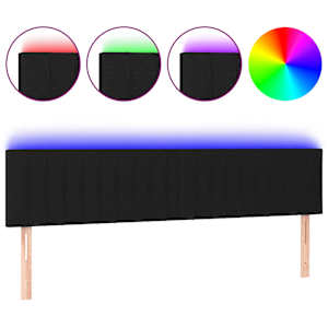 vidaXL LED-voodipeats, must, 160x5x78/88 cm, kangas
