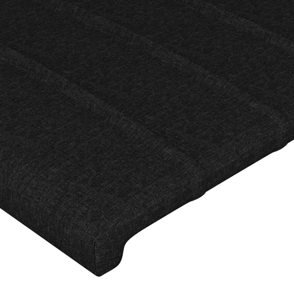 Tăblie de pat cu LED, negru, 160x5x78/88 cm, textil