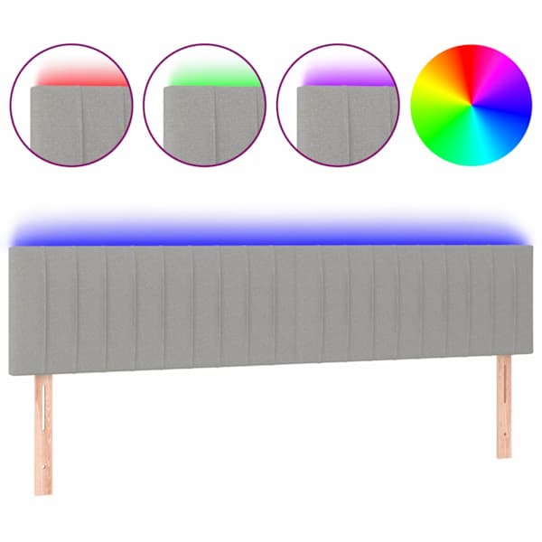 vidaXL LED-voodipeats, helehall, 200x5x78/88 cm, kangas
