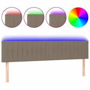 vidaXL LED-voodipeats, pruunikashall, 200x5x78/88 cm, kangas