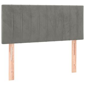 Čelo postele s LED světle šedé 80 x 5 x 78/88 cm samet - obrázek 4