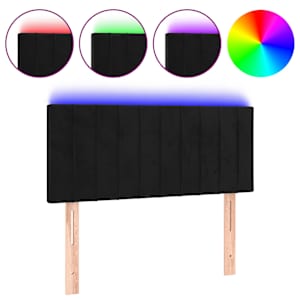 vidaXL LED-voodipeats, must, 80x5x78/88 cm, samet