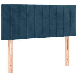 Čelo postele s LED tmavě modré 80 x 5 x 78/88 cm samet - obrázek 4