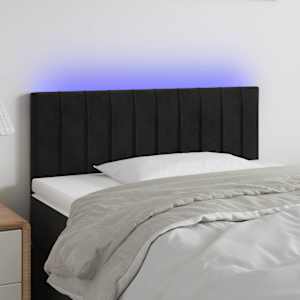 Čelo postele s LED černé 90x5x78/88 cm samet - obrázek 1