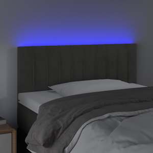 Čelo postele s LED tmavě šedé 100x5x78/88 cm samet - obrázek 3