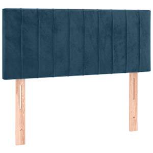 Čelo postele s LED tmavě modré 100x5x78/88 cm samet - obrázek 4
