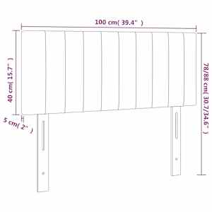 Čelo postele s LED tmavě modré 100x5x78/88 cm samet - obrázek 7