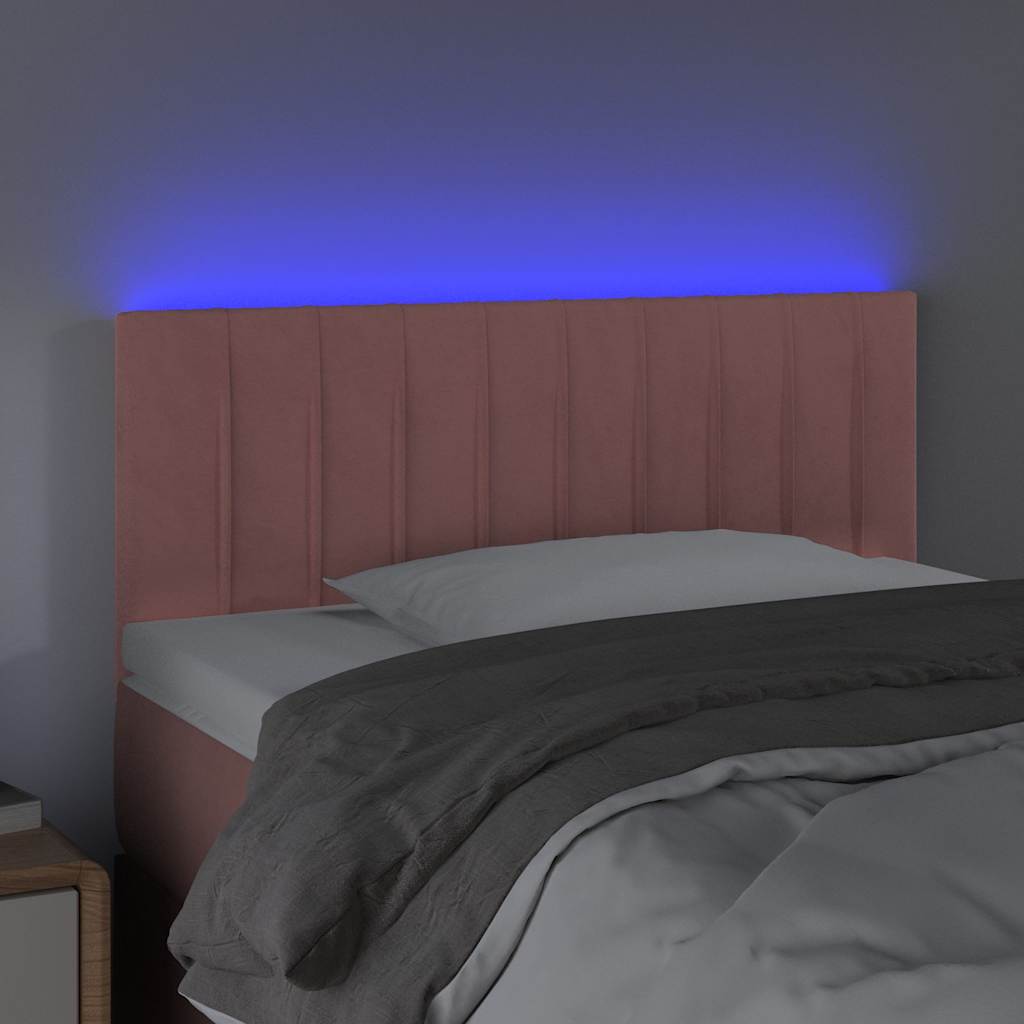 vidaXL Hoofdbord LED 100x5x78/88 cm fluweel roze, foto 2