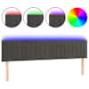 vidaXL LED-voodipeats, tumehall, 160x5x78/88 cm, samet