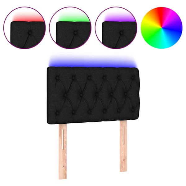 vidaXL LED-voodipeats, must, 80x7x78/88 cm, kangas