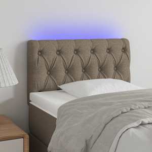 Čelo postele s LED taupe 80 x 7 x 78/88 cm textil - obrázek 1