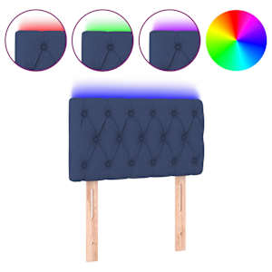 vidaXL LED-voodipeats, sinine, 80x7x78/88 cm, kangas