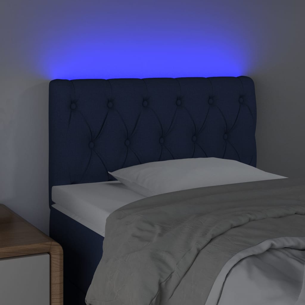 Thumbnail - vidaXL LED Kopfteil Blau 80x7x78/88 cm Stoff