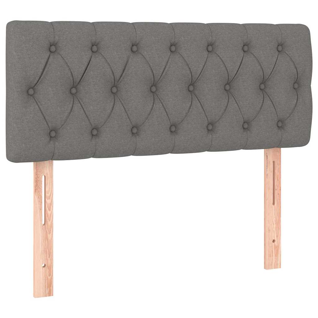 vidaXL Hoofdbord LED 90x7x78/88 cm stof donkergrijs grijs, foto 4