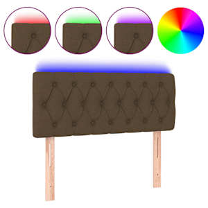 vidaXL LED-voodipeats, tumepruun, 90x7x78/88 cm, kangas