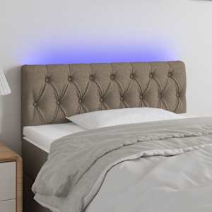 Čelo postele s LED taupe 90 x 7 x 78/88 cm textil - obrázek 1