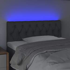 Čelo postele s LED tmavě šedé 100 x 7 x 78/88 cm textil - obrázek 3