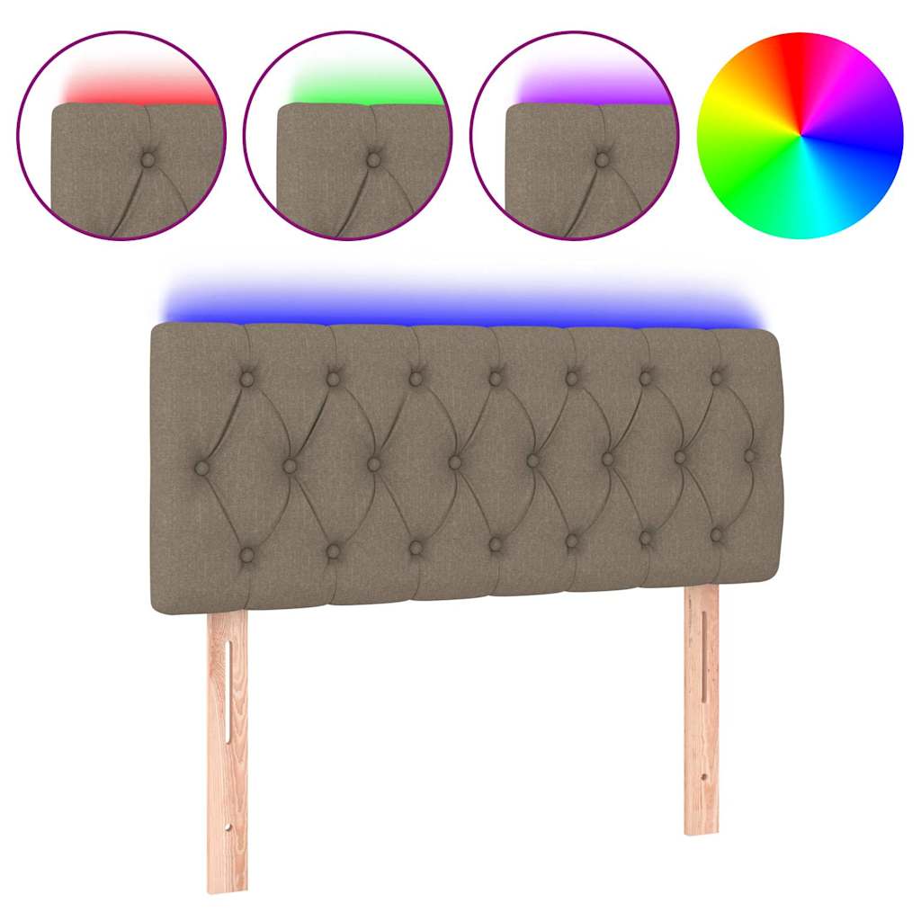 vidaXL Hoofdbord LED 100x7x78/88 cm stof taupe, foto 3