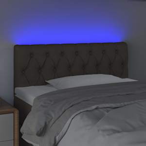 Čelo postele s LED taupe 100 x 7 x 78/88 cm textil - obrázek 3