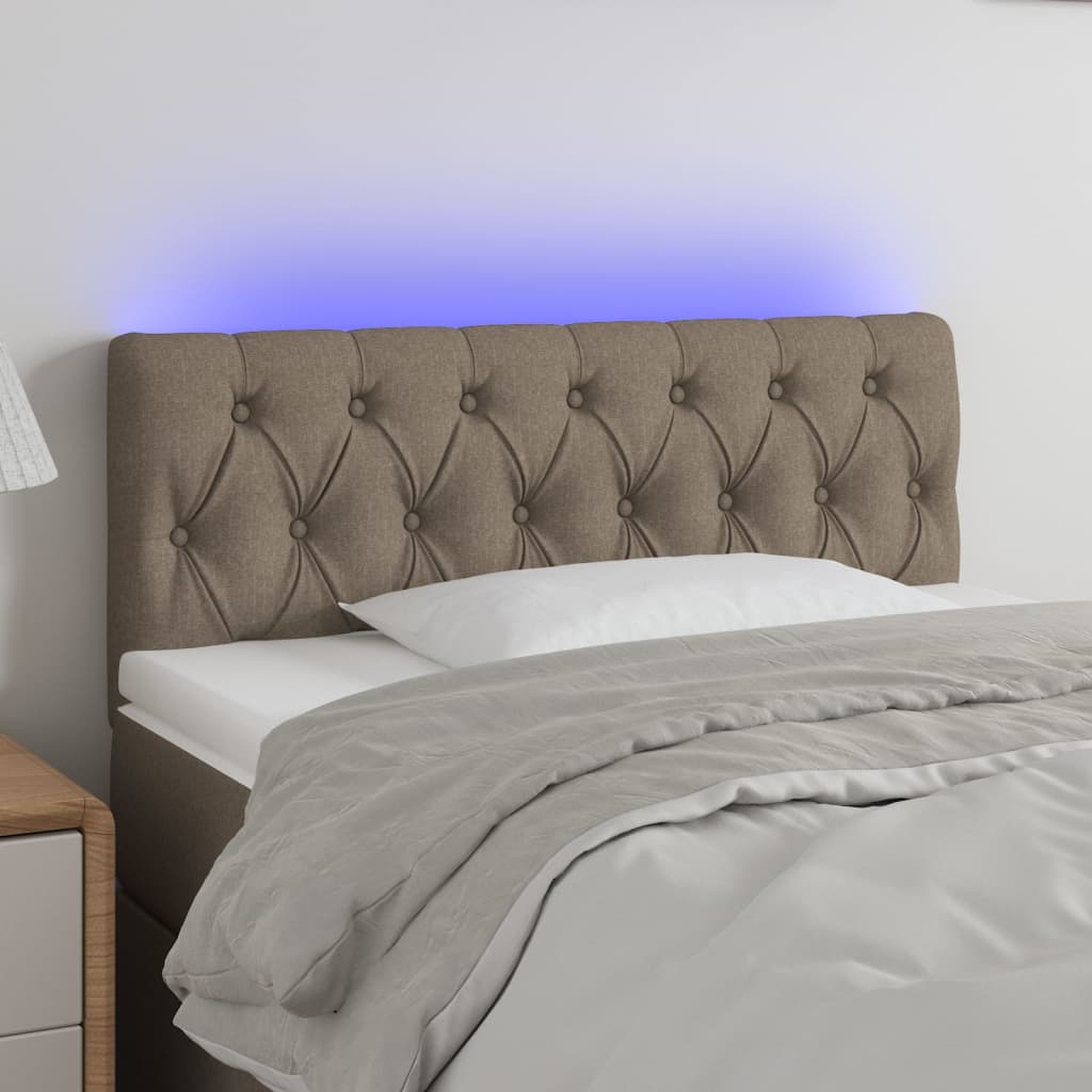 vidaXL Tête de lit à LED Taupe 100x7x78/88 cm Tissu
