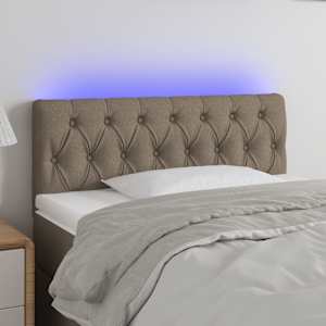 Čelo postele s LED taupe 100 x 7 x 78/88 cm textil - obrázek 1
