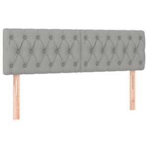 Čelo postele s LED světle šedé 160 x 7 x 78/88 cm textil - obrázek 4