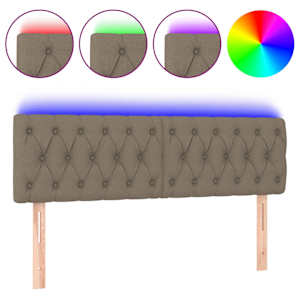 vidaXL LED-voodipeats, pruunikashall, 160x7x78/88 cm, kangas