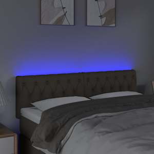 Čelo postele s LED taupe 160 x 7 x 78/88 cm textil - obrázek 3