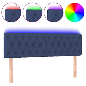vidaXL LED-voodipeats, sinine, 160x7x78/88 cm, kangas