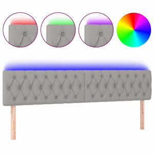 vidaXL LED-voodipeats, helehall, 180x7x78/88 cm, kangas