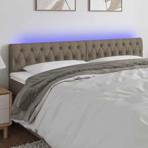 Čelo postele s LED taupe 180 x 7 x 78/88 cm textil - obrázek 1