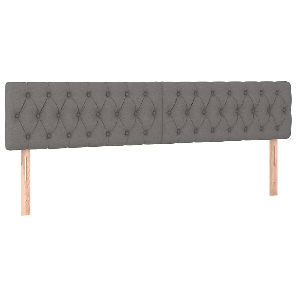 vidaXL Hoofdbord LED 200x7x78/88 cm stof donkergrijs grijs, foto 4