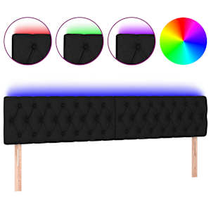 vidaXL LED-voodipeats, must, 200x7x78/88 cm, kangas