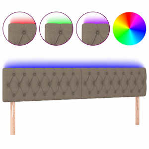 vidaXL LED-voodipeats, pruunikashall, 200x7x78/88 cm, kangas