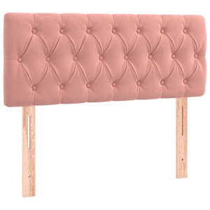 Čelo postele s LED růžové 90 x 7 x 78/88 cm samet - obrázek 4