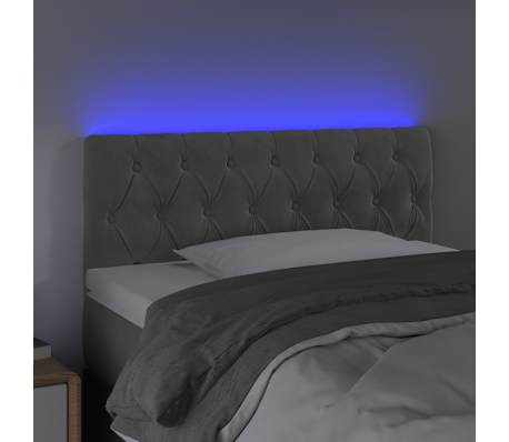 vidaXL Hoofdbord LED 100x7x78/88 cm fluweel lichtgrijs