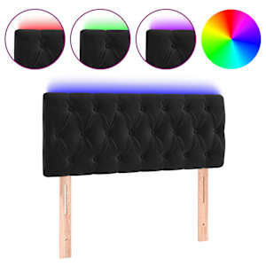 vidaXL LED-voodipeats, must, 100x7x78/88 cm, samet
