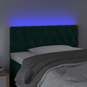 Čelo postele s LED tmavě zelené 100 x 7 x 78/88 cm samet - obrázek 3