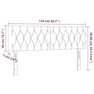 Čelo postele s LED tmavě modré 144 x 7 x 78/88 cm samet - obrázek 7