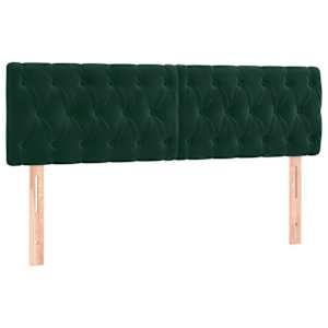 Čelo postele s LED tmavě zelené 160 x 7 x 78/88 cm samet - obrázek 4