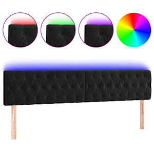 vidaXL LED-voodipeats, must, 180x7x78/88 cm, samet