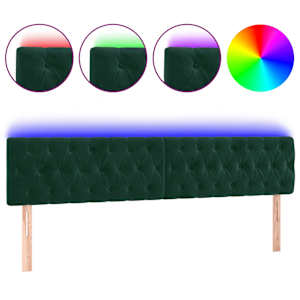 vidaXL LED-voodipeats, tumeroheline, 180x7x78/88 cm, samet