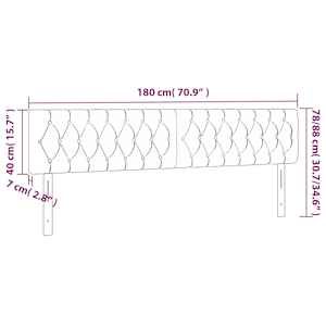 Čelo postele s LED tmavě modré 180 x 7 x 78/88 cm samet - obrázek 7