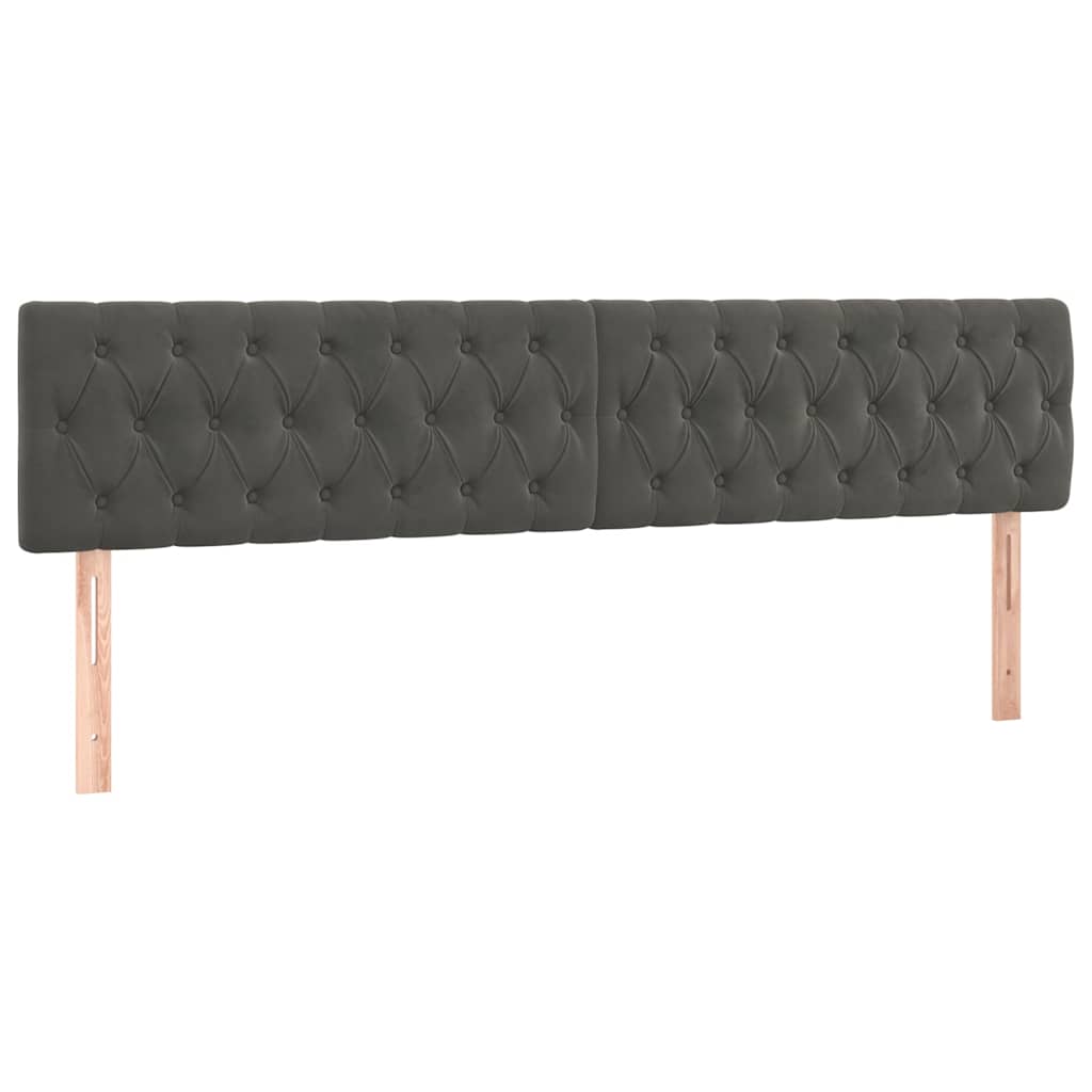 vidaXL Hoofdbord LED 200x7x78/88 cm fluweel donkergrijs grijs, foto 4