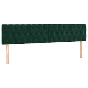 Čelo postele s LED tmavě zelené 200 x 7 x 78/88 cm samet - obrázek 4