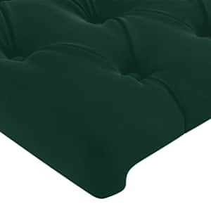 Čelo postele s LED tmavě zelené 200 x 7 x 78/88 cm samet - obrázek 5