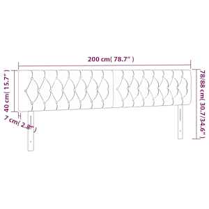 Čelo postele s LED tmavě zelené 200 x 7 x 78/88 cm samet - obrázek 7