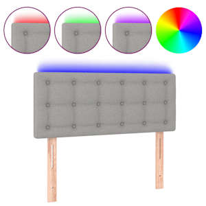 Čelo postele s LED světle šedé 80 x 5 x 78/88 cm textil - obrázek 2